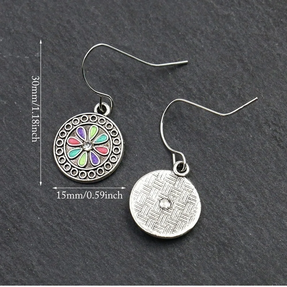 Bohemian Round Geometric Drop Earrings